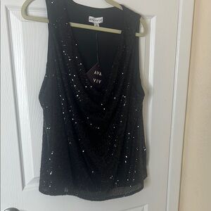 Ava & Viv Black‎ Sequin Women's Top